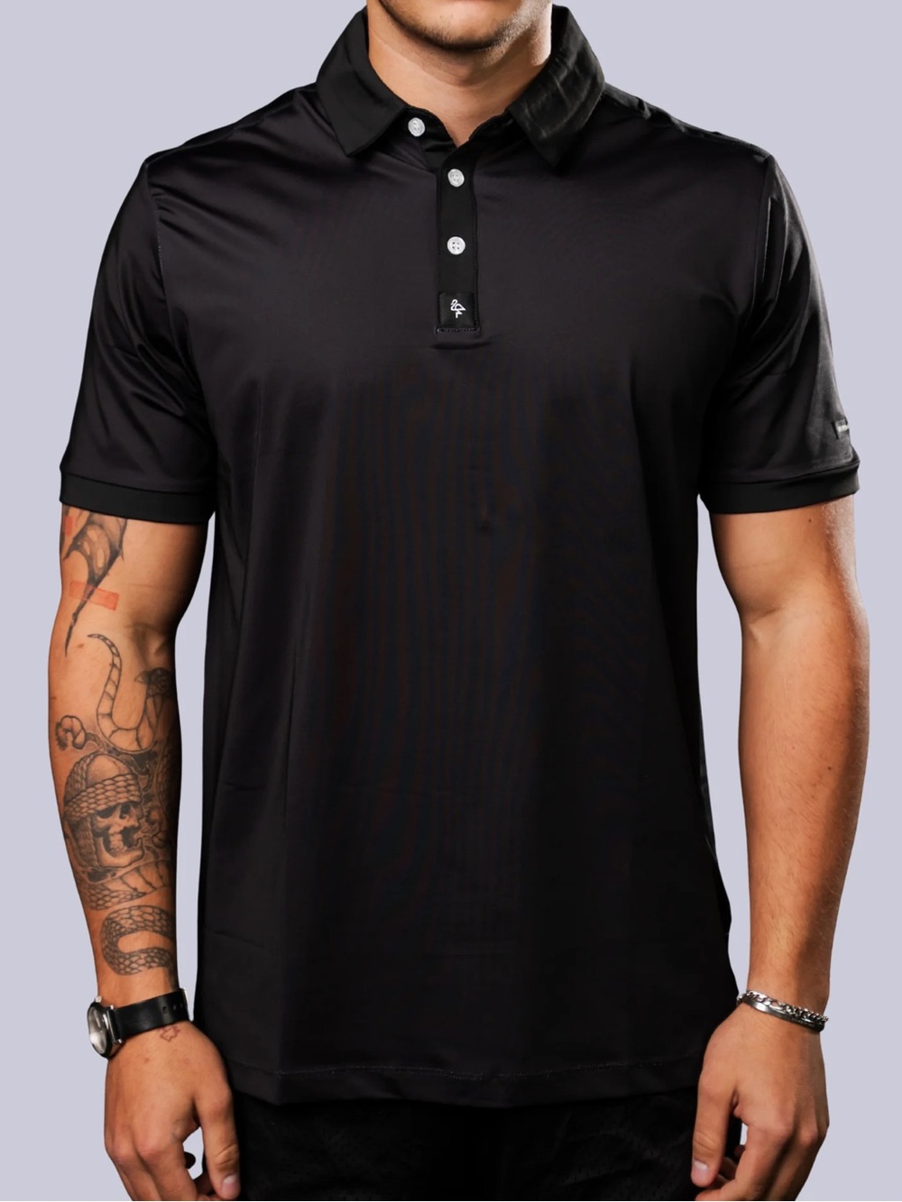 BYRDGANG Men's Black Performance Golf Polo Shirt